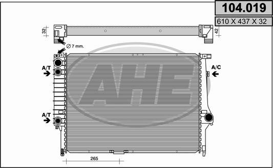 Rad. BMW E32 / E34 serie 5 / 7 30 / 35 / M5 M/AT 03.85-07.95