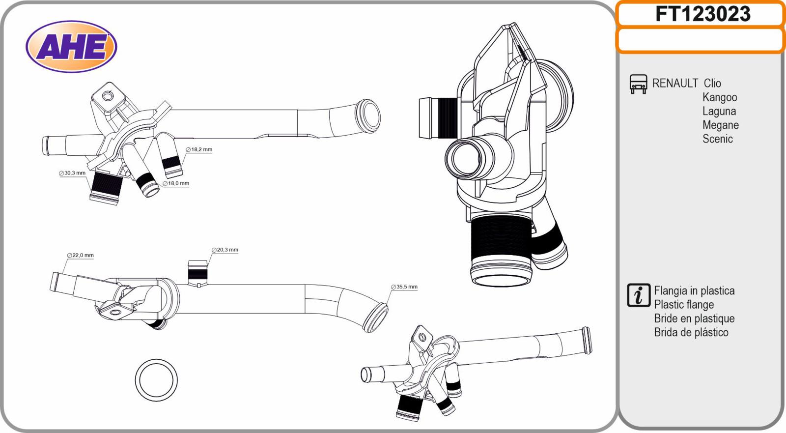 Flangia RENAULT Clio/Kangoo/Laguna/Megane/Scenic 1.5dCi 03.96-