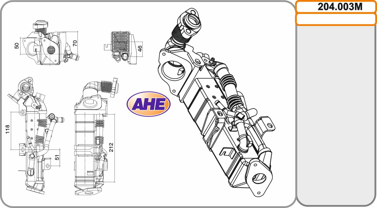 Mod. EGR Cooler BMW Serie 4/5/X3/X4/X5 25d/30d/35d/40d 11.11-12.20