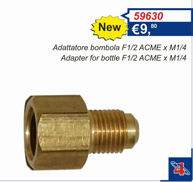 ADATTATORE BOMBOLA F1/2 ACME X M1/4 confezione da 5 pezzi