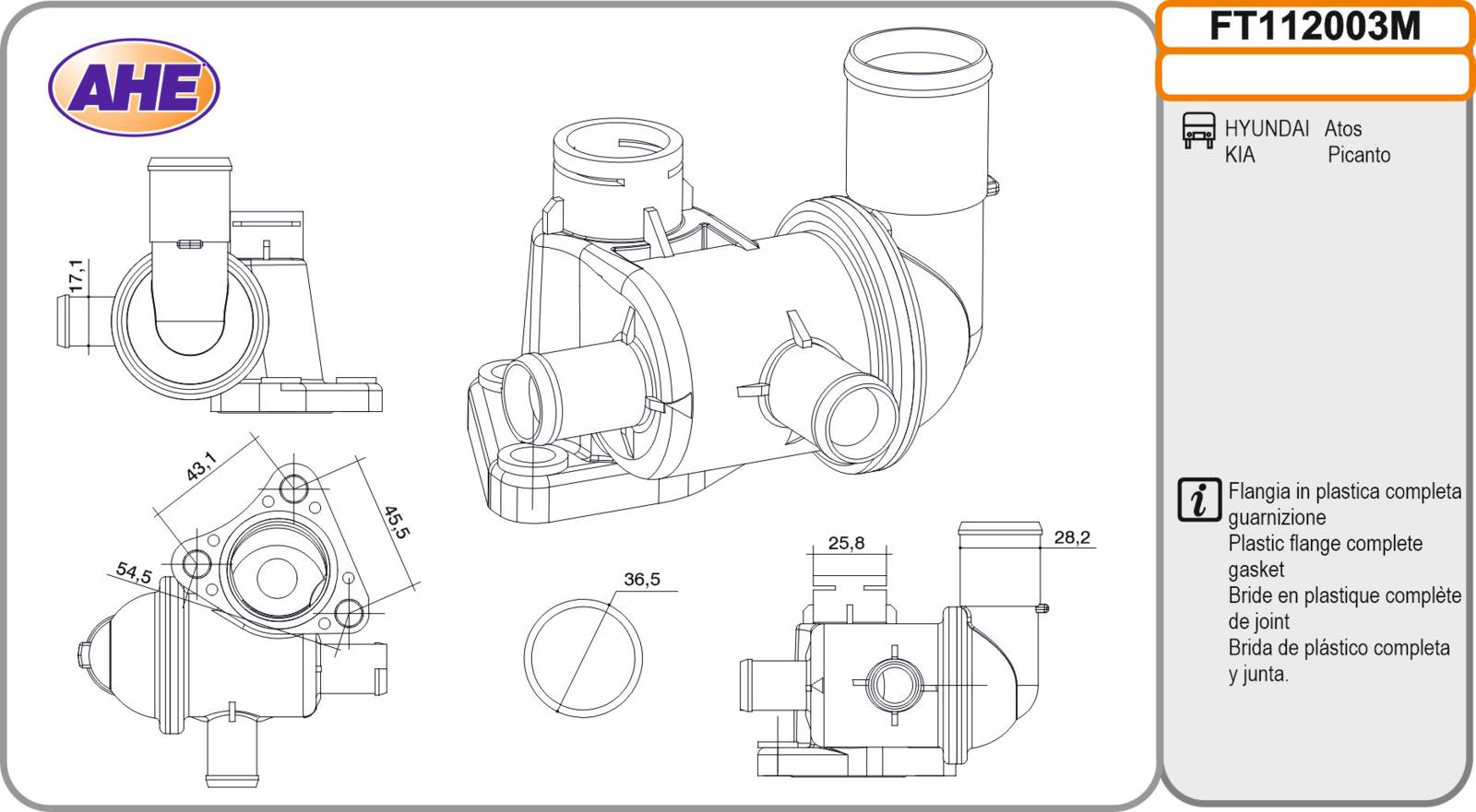 Fl. Term. HYUNDAI / KIA Atos / Picanto 1.0 / 1.1 02.98-09.11