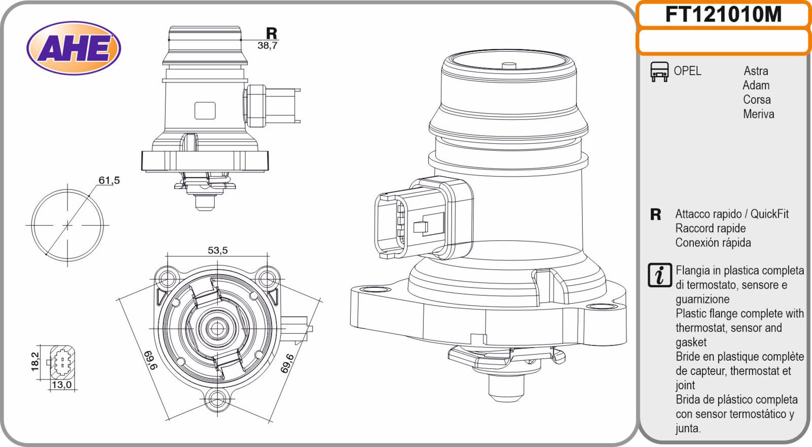 Fl. Term. OPEL Adam / Astra / Corsa / Meriva 1.2 / 1.4 12.09-