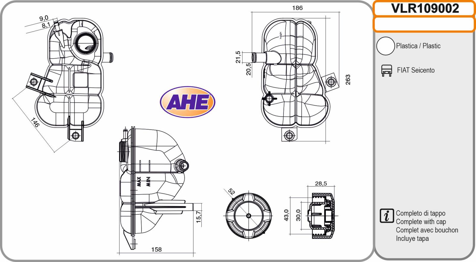 Vas. Liq. Ref. FIAT Seicento 1.1 01.98-01.10