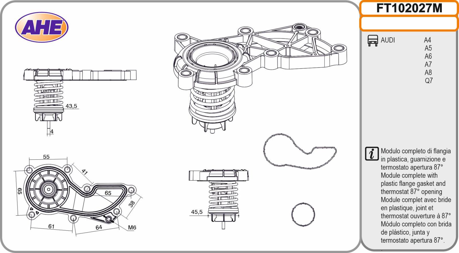 Fl. Term. AUDI A4 / A5 / A6 / A7 / A8 / Q7 3.0 / S4 / S5 11.08-12.19
