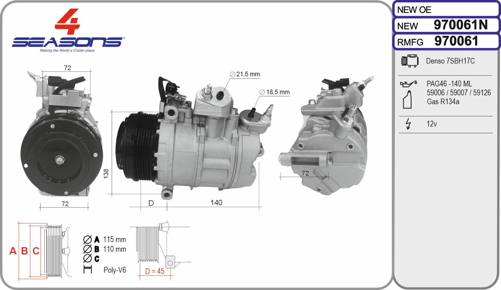 Cmp Rem FORD C-Max/Focus/Galaxy/Mondeo/S-Max 1.5TDCi/1.6/TDCi 12.10-