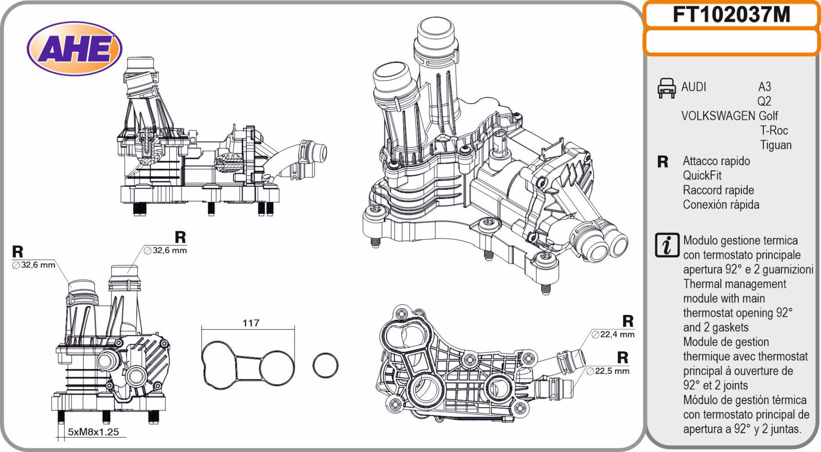 Fl. Term. AUDI / VW A3 / Q3 / Golf / T-Roc / Tiguan 2.0TDi 06.19-