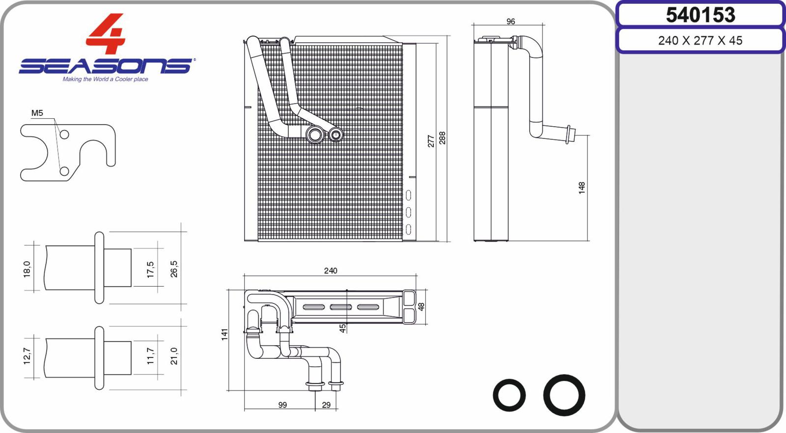 Evap. MERCEDES Classe A / B / CLA / GLA / GLB 03.18-