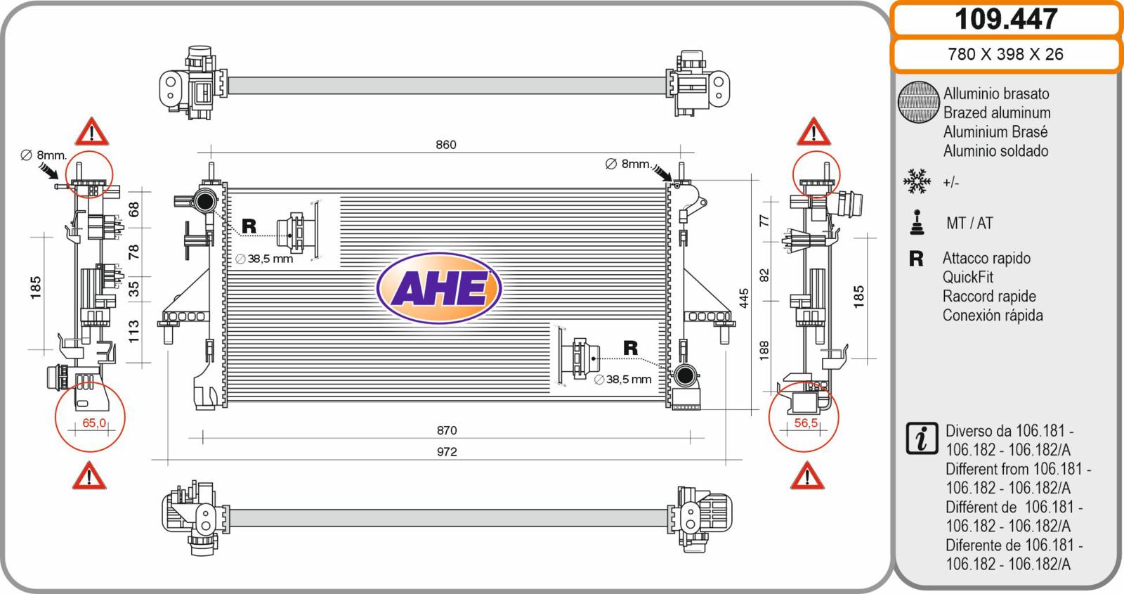Rad. Fiat Ducato 2.0D Multijet / 2.3D Multijet +/-AC 06.11-